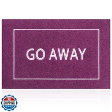 JJUUYOU Go Away Doormat Funny Front Door Welcome Mat for Porch Du
