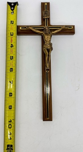 Vintage Cross Jesus Christian Wood Crucifix Wall Hanging Religious Excellent VGC - Picture 14 of 14