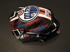 GRANT FUHR-ANDY MOOG-BILL RANFORD AUTO'D OILERS MINI GOALIE MASK JSA