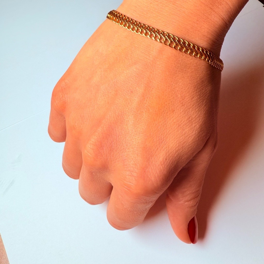 14k Solid Yellow Gold 8 Eight Fancy Infinity Link… - image 6