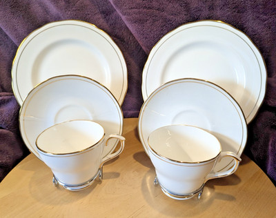 2x Duchess Bone China   Ascot   Teetasse, Untertasse & Teller Trios