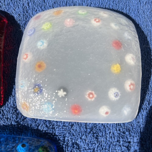 Set di tre portacandele votivi stile Murano Millefiori 3” mq - Foto 6 di 9
