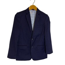 Tommy Hilfiger - Boy's Navy Blue Chalk Stripe Suit Jacket Blazer - 14- EUC