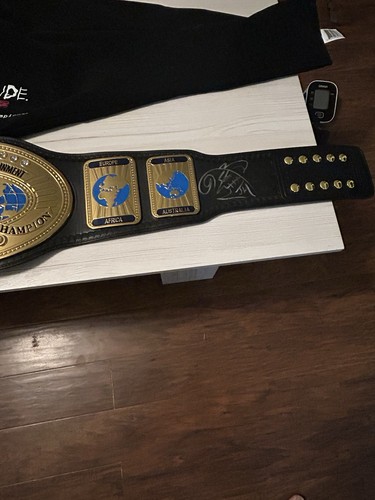 WWF/WWE Adult Replica Intercontinental Championship Belt With Bag SIGNED! - Picture 4 of 8