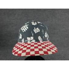 Vans Off The Wall Hat Baseball Cap Floral Checkerboard Red White Blue