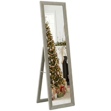 HOMCOM Full Length Mirror Farmhouse Wall Mirror Hanging Freestanding Grey