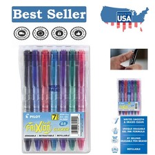 FriXion Clicker Erasable Gel Pens, Refillable 7-Pack with Assorted Colors