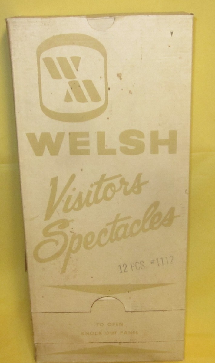 Vintage Welsh Safety Glasses Full Dispenser Box of 12 Smoke 