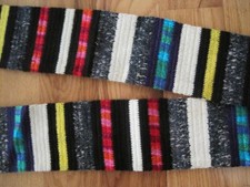 African Knitted Scarf 5.5x100" EUC