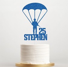 Personalised Army Commando Birthday Glitter Cake Topper - Any Name & Age
