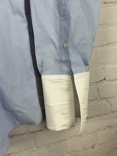 Brooks Brothers Mens 16.5 Blue Banker Long Sleeve French Cuff Button Shirt 2XL - Picture 4 of 5