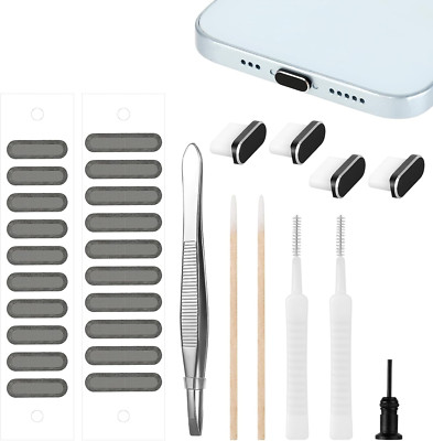 USB C Dust Protection & Cleaning Set with 24 Stickers and Speaker Covers