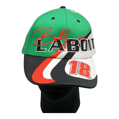 Bobby Labonte Interstate Batteries #18 Stripes on Bill NASCAR Hat Cap