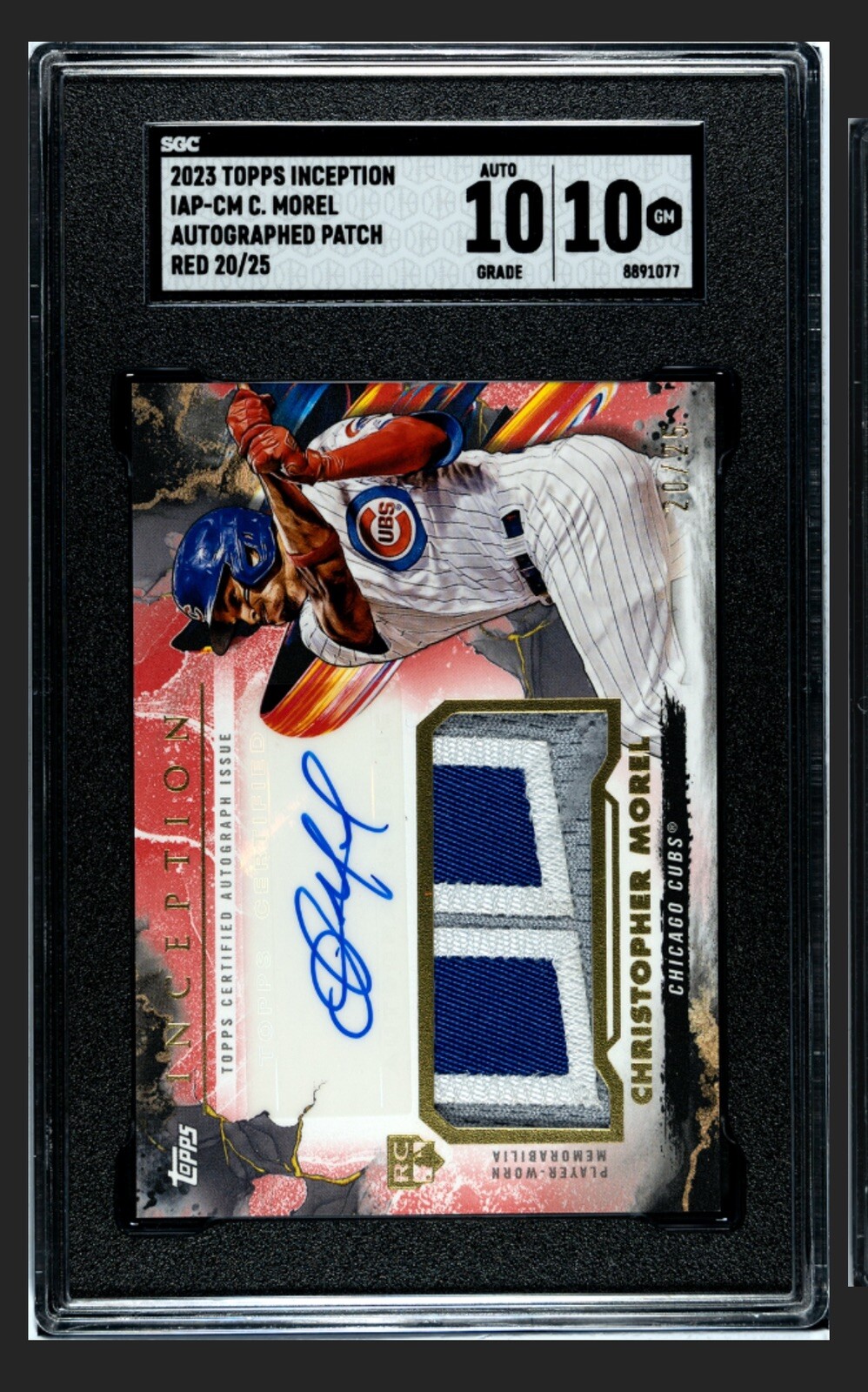 2023 Topps Inception Christopher Morel Rookie Patch Auto /25 SGC 10
