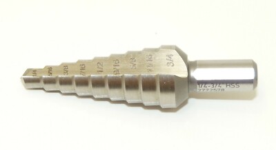 Greenfield 2772578 1/4 to 3/4 in HSS Metal step drill Made in USA Unibit #3