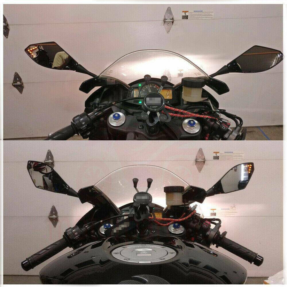 Motorcycle Turn Signal Integrated Rear View Mirrors For Honda CBR