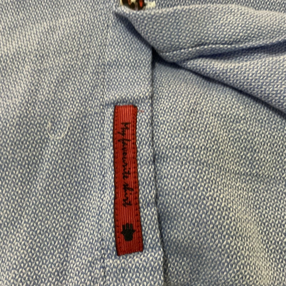 Camisa Luchiano Visconti Negra Bebé Azul Paisley Puño Abatible Para Hombre Talla XL Foto 4 de 4