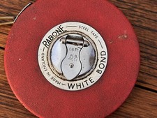Vintage RABONE England 'WHITE BOND' No.WB4851 66ft Steel Tape Measure England