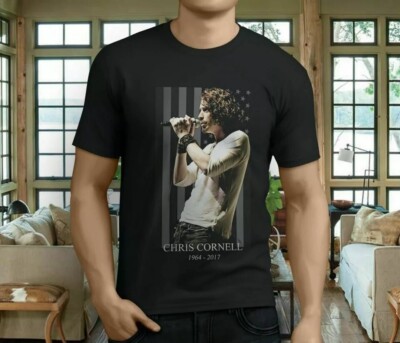 CHRIS CORNELL SOUNDGARDEN Tour Black Men's T-shirt, Size S to 5XL