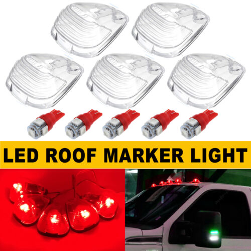5 Cab Roof Marker Light Cover Lens Kit For 1999-2016 Ford F-250 F-350 Super Duty - Picture 24 of 33