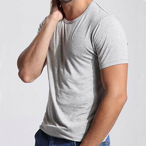 Men's Soft Quality Bamboo Fiber Round Neck T-Shirt Undershirts Top Plus ...