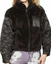 Joy Lab™ ~ Black ~ Sherpa ~ Full Zip Jacket W/quilted Sleeves ~ Size Xl