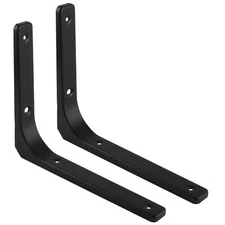SAYAYO Black Shelf Bracket 12 Inch L Shape Wall Bracket Heavy Duty Metal Brac...