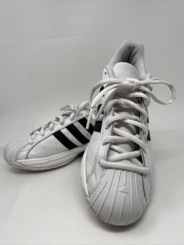 Adidas Mens 8.5 White Black Stripe Tennis Shoes