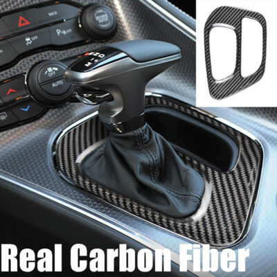REAL Carbon Fiber Gear Shift Panel Decor Cover Trim for Dodge Challenger 15+ 