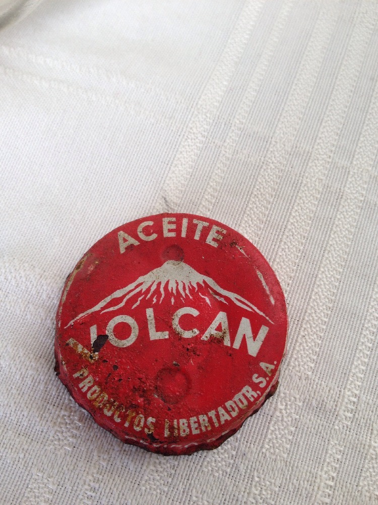 Vintage Liter Glass Bottle Volcan Aceite Ajonjoli Sesame Oil In Spanish