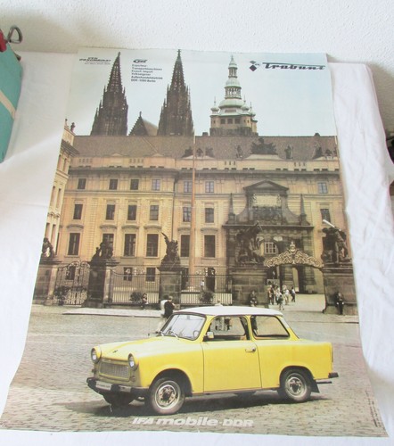 großes DDR Poster Plaket Werbung TRABANT VEB IFA 57,5cm x 80cm