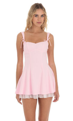 Women Lace Mini Dress Ruffle Hem Tie Back Short Dress Flowy A Line Bodycon  Dress | eBay