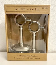 Allen + Roth 2-Pack Brushed Nickel  Single Curtain Rod Bracket, 3 Pk Available