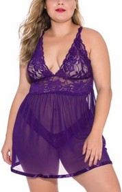 US FAST Women Sexy Lace Lingerie V-Neck Mini Dress Babydoll Underwear Nightwear