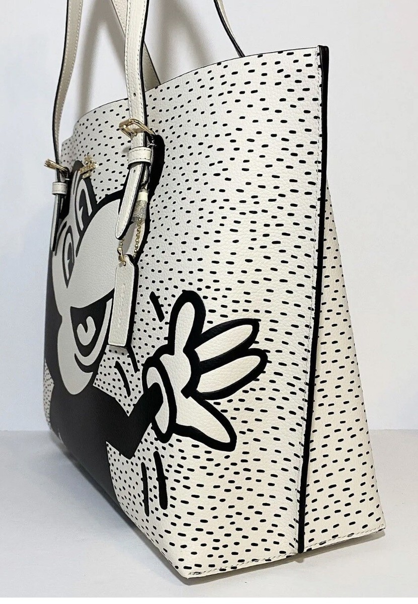 NWT Coach Disney Mickey Mouse X Keith Haring LARGE Mollie Tote | eBay