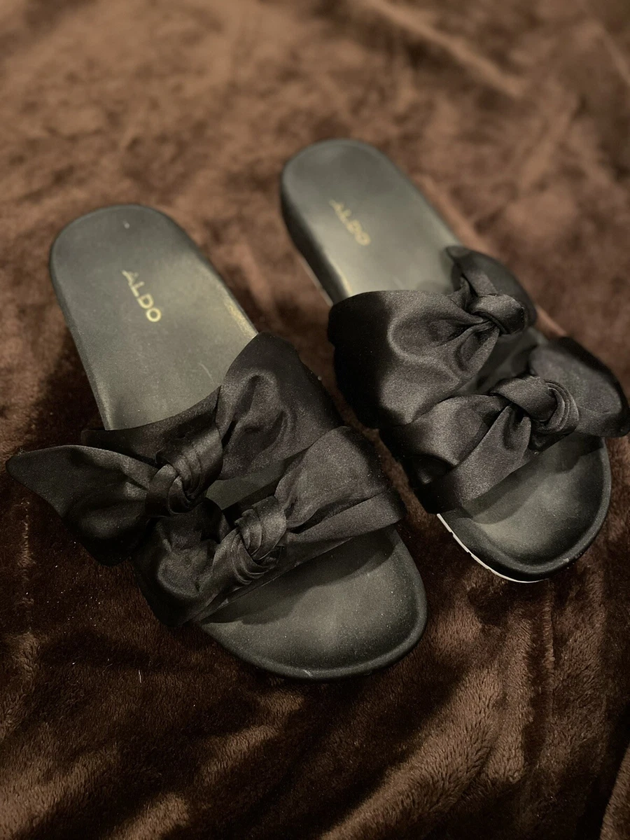 Aldo flip flops with bow hot sale