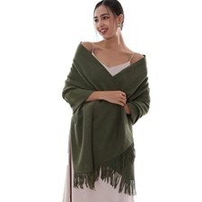 Winter Scarfs for Women Pashmina Shawls Wraps for Evening Dresses Large Green