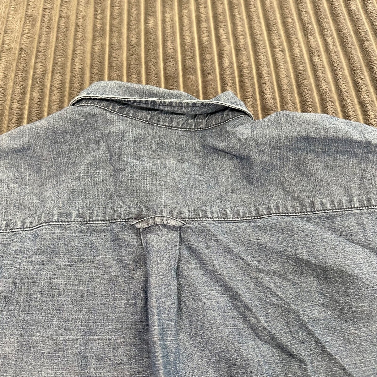 VTG Eddie Bauer Shirt Mens L Blue Denim Light Wash Y2K VTG Eddie Bauer Shirt Mens L Blue Denim Light Wash Y2K