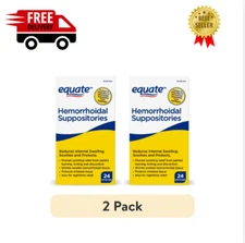 Equate Hemorrhoidal Suppositories Compare to Preparation H 24ct ( 2 PACK)