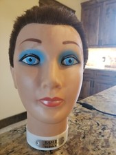 Mannequin Head With Hair Female Makeup Cosmetology Manikin Stand Dummy Doll Wig