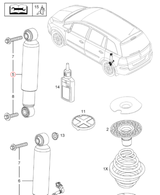 Stoßdämpfer Hinten OPEL Astra H Zafira B - OPEL 436333 93182237 