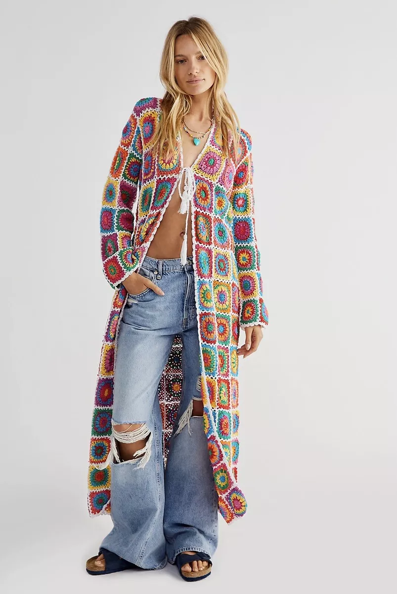 free people tutti frutti maxi cardigan one size