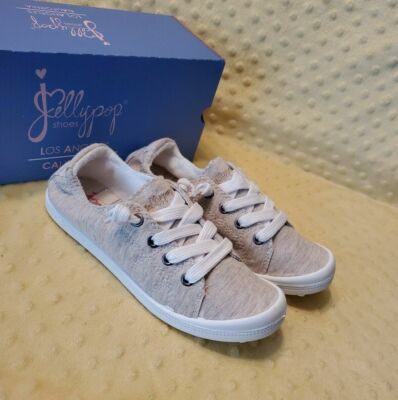 NEW Jellypop Dallas Women’s Gray Linen Lace Up Canvas Sneaker Shoes Size  M