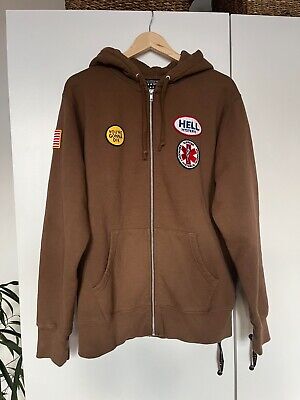 Supreme x Hysteric Glamour Patches Brown Zip Up Hoodie FW17 Supreme x Hysteric Glamour Patches Brown Zip Up Hoodie FW17