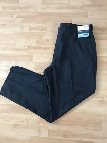 Glänzende schwarze Anzughose für Herren mit flacher Vorderseite - Bild 4 von 10