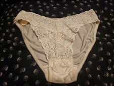 Very Rare NWT 1980s Cacique Lingerie Stretch Lace Nylon White Cream Panties sz M