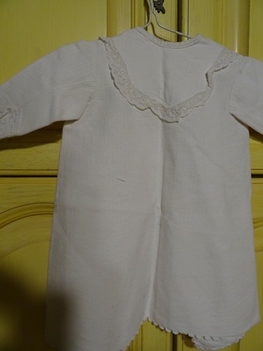 BLANC ancienne brassiére brodée festonnée ans 20/40 poupon,poupée,,bébé baptéme - Picture 7 of 10