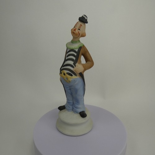 Statuina vintage Brinns Fine Dallas Bisque porcellana PotBelly Clown 5,75" WZKVX - Foto 1 di 15