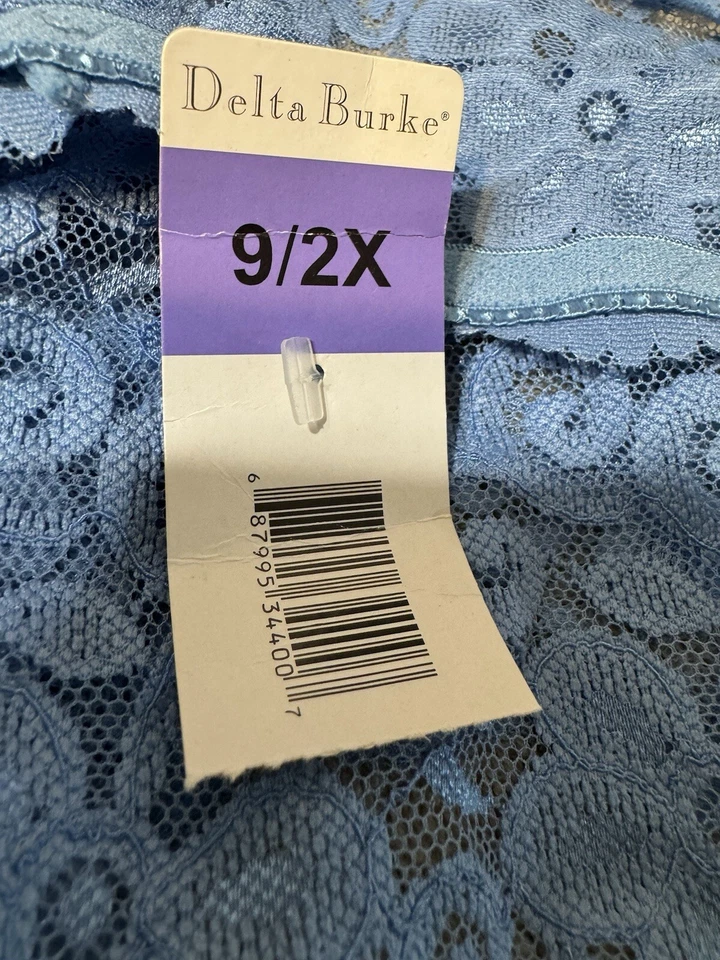 delta burke panties 2x Blue 93% Nylon Size 9 Waist 34-38” - Image 2 of 4