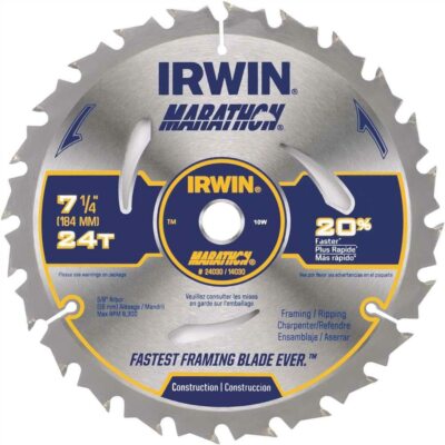 3 Irwin Marathon 14030 7-1/4'' 24 Tooth Marathon Corded Circular Saw Blade